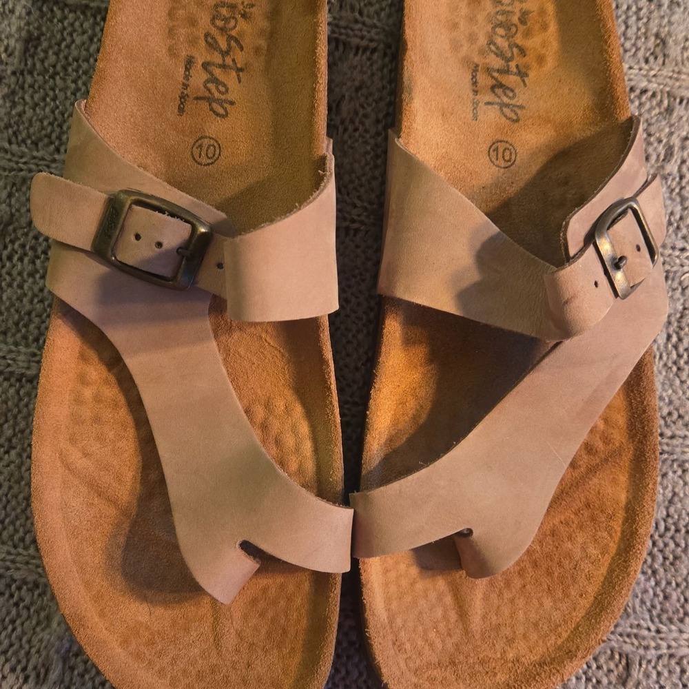 BIOSTEP- Women's Suede Leather Sandals - Size 10 - Tan